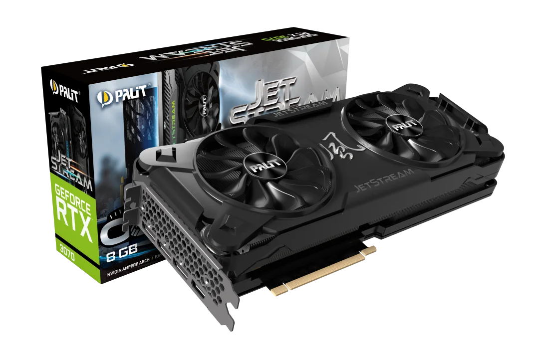 Palit GeForce RTX 3070 JetStream OC 8GB GDDR6 graphics card 256bit GDDR6  Graphics Clock 1500MHz Boost Clock 1815MHz 14Gbps PCI-E 4.0 | ...