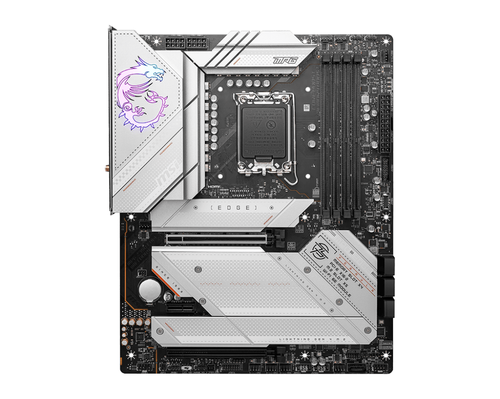 MSI MPG Z790 EDGE WIFI DDR4, Socket 1700, Intel® Z790 Chipset, 4x DDR4 Maximum Memory Capacity 128GB, 1x HDMI,1x DisplayPort, 2x PCI-E x16 slot, 5x M.2, 7x SATA 6G, ATX Motherboard | 911-7D91-002 - Image 2