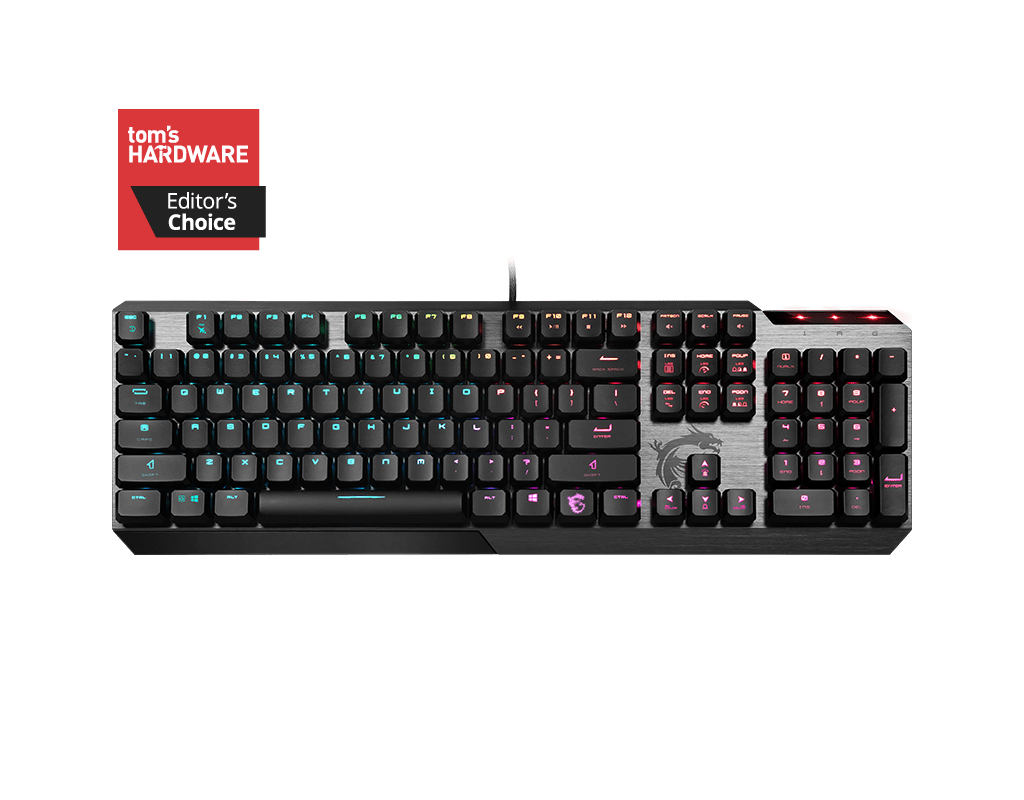 MSI Vigor GK50 Low Profile Mechanical Switches Slim RGB lighting Gaming  Keyboard AR/US