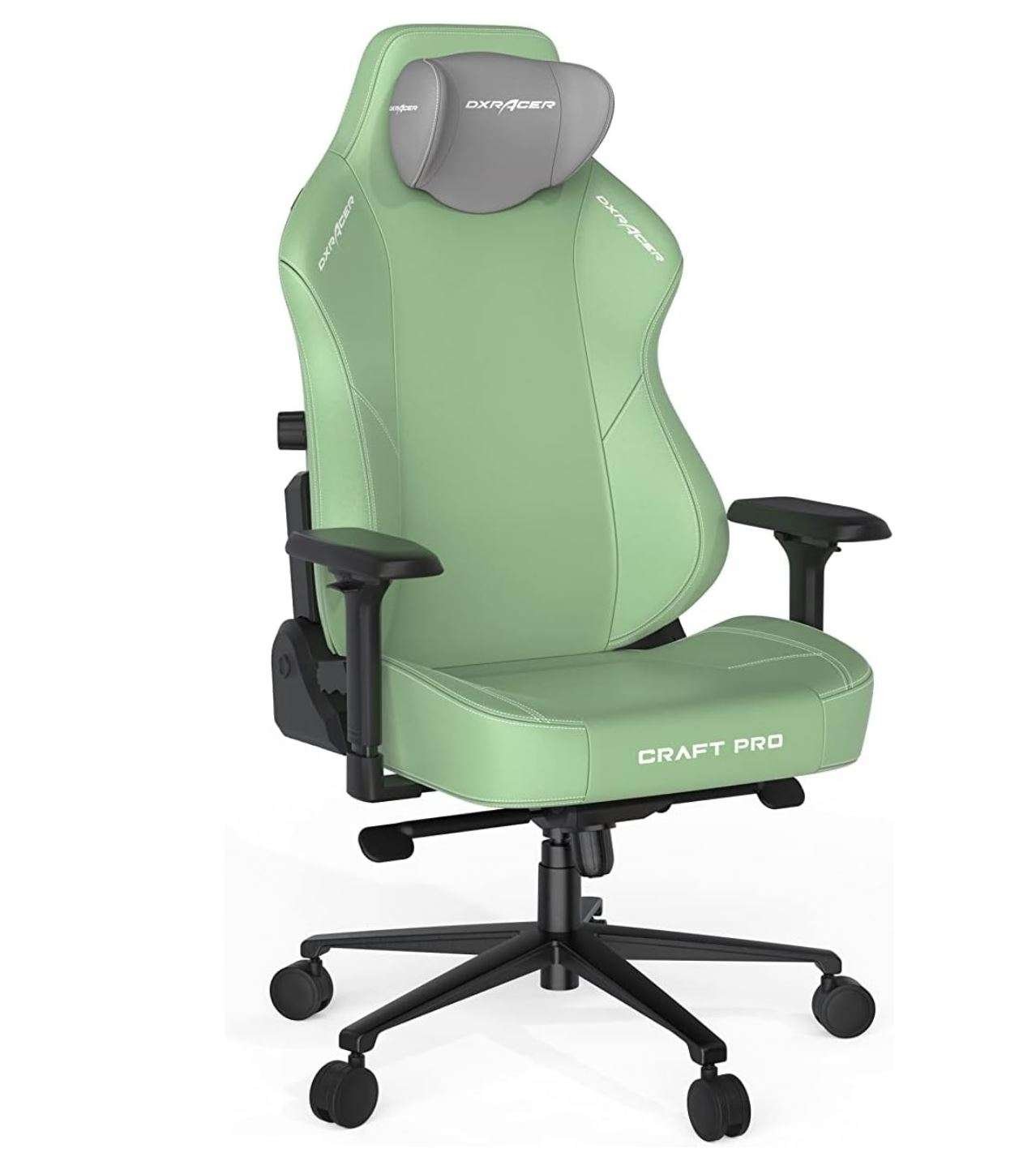 DXRacer Craft Pro Classic Green, 2D Integrated  Lumbar Support, 4D Armrests, Adjustable Recline with Cooling Gel Foam Pillow, Standard | CRA-PR001-E-H1 - Image 3