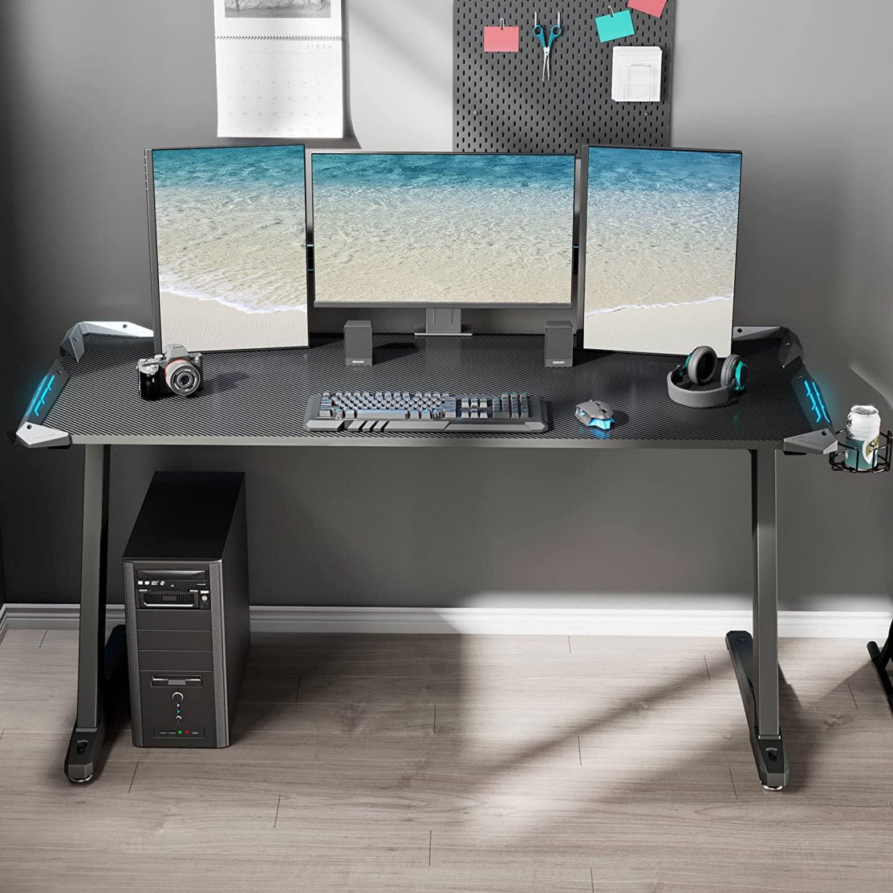 Eureka Ergonomic Z60 Black Gaming Desk With RGB Lights ,Product ...