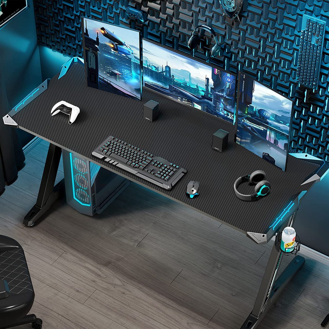 Eureka Ergonomic Z60 Black Gaming Desk With RGB Lights ,Product ...