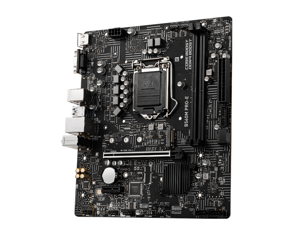 MSI B560M PRO-E, Socket 1200, INTEL B560, 2x DDR4 memory slots, support up to 64GB, 1x HDMI, 1x VGA port, 1x PCI-E x16 slot, 1x M.2, 4x SATA 6G, M-ATX Motherboard | 911-7D22-030 - Image 3