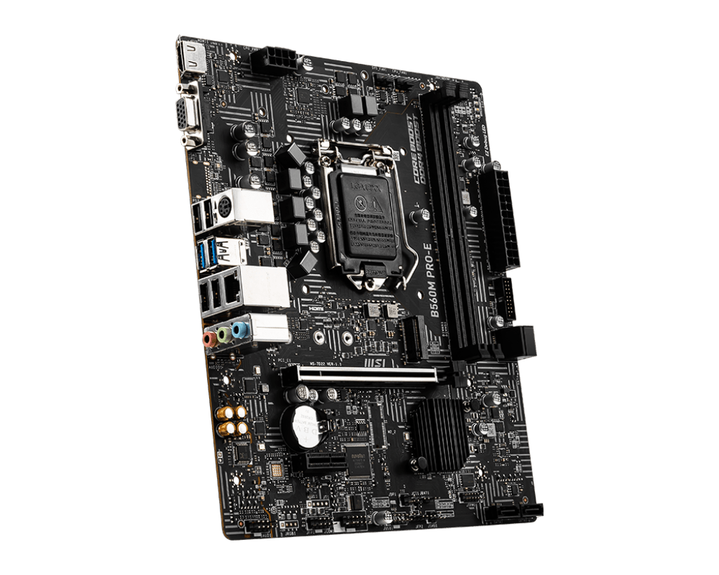 MSI B560M PRO-E, Socket 1200, INTEL B560, 2x DDR4 memory slots, support up to 64GB, 1x HDMI, 1x VGA port, 1x PCI-E x16 slot, 1x M.2, 4x SATA 6G, M-ATX Motherboard | 911-7D22-030 - Image 4