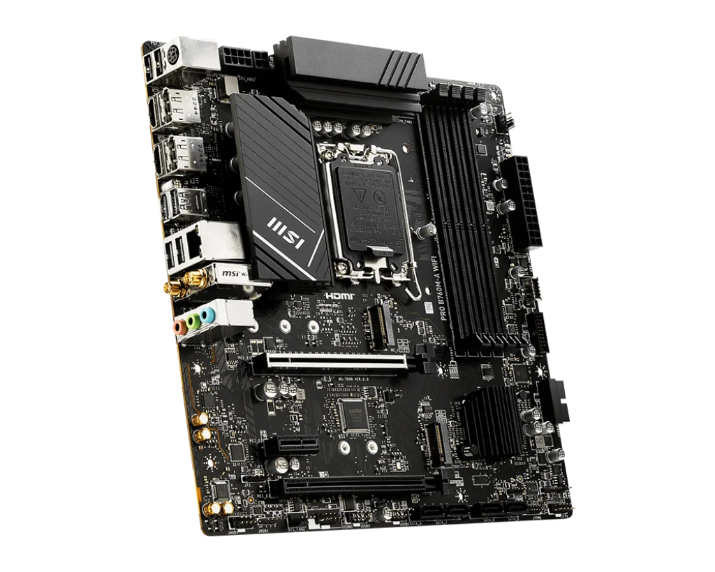 MSI PRO B760M-A WIFI, Socket 1700, INTEL B760, 4x DDR5, Maximum Memory Capacity 192GB, 2x HDMI, 2x DisplayPort, 2x PCI-E x16 slot, 2x M.2, 4x SATA 6G, mATX Motherboard | 911-7D99-007 - Image 4