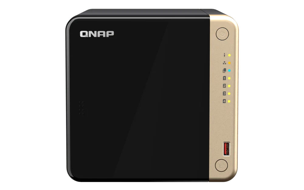 Qnap 4-Bay NAS - Intel Celeron N5105/N5095 CPU, 8 GB DDR4 Memory, 4 x 3.5-inch SATA 6Gb/s, PCIe Slot, USB 3.2 Gen 2 (10Gbps) Port, 90W PSU | TS-464-8G