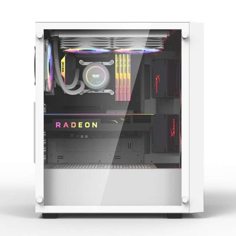 DarkFlash DK260 Air ATX PC Case, Tempared side panel designed, Support up to 360 mm radiator,Support up to 8 fans | White - Image 4