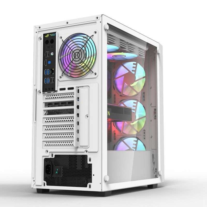 DarkFlash DK260 Air ATX PC Case, Tempared side panel designed, Support up to 360 mm radiator,Support up to 8 fans | White - Image 3