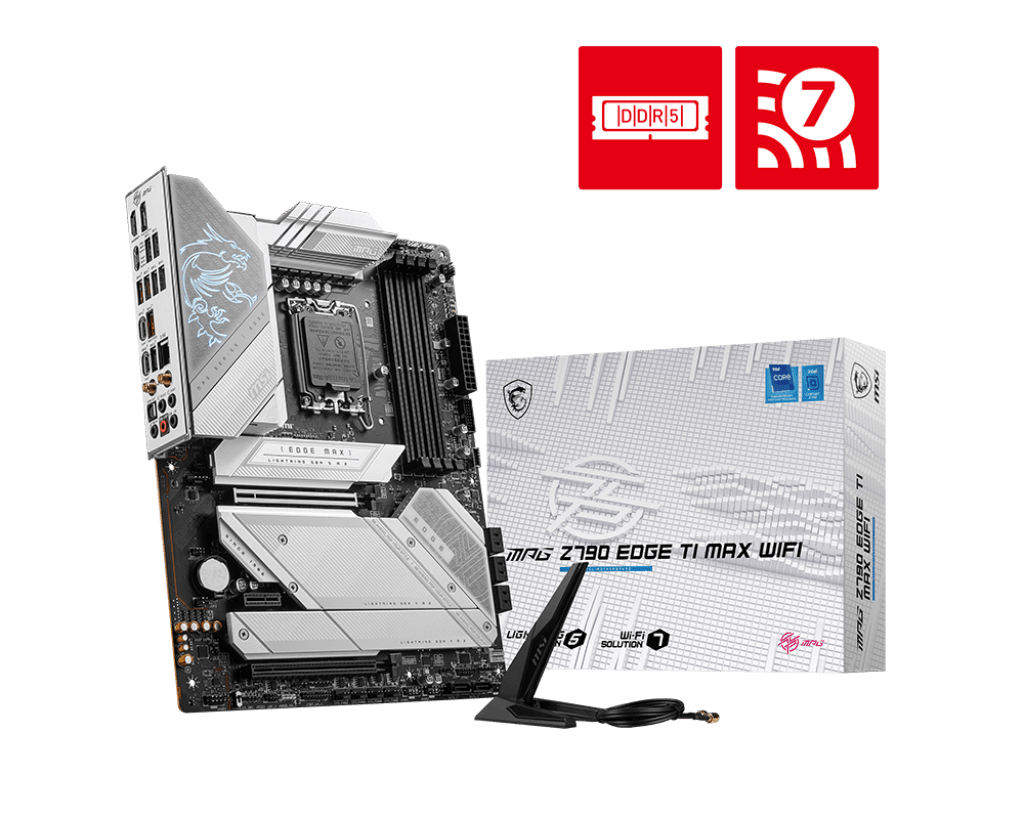 MSI MPG Z790 EDGE TI MAX WIFI LGA 1700 ATX Motherboard, Intel Z790 Chipset, 4x DDR5 UDIMM / 192GB Max Capacity, PCIe 5.0, 5x M.2 |  911-7E25-005 - Image 2