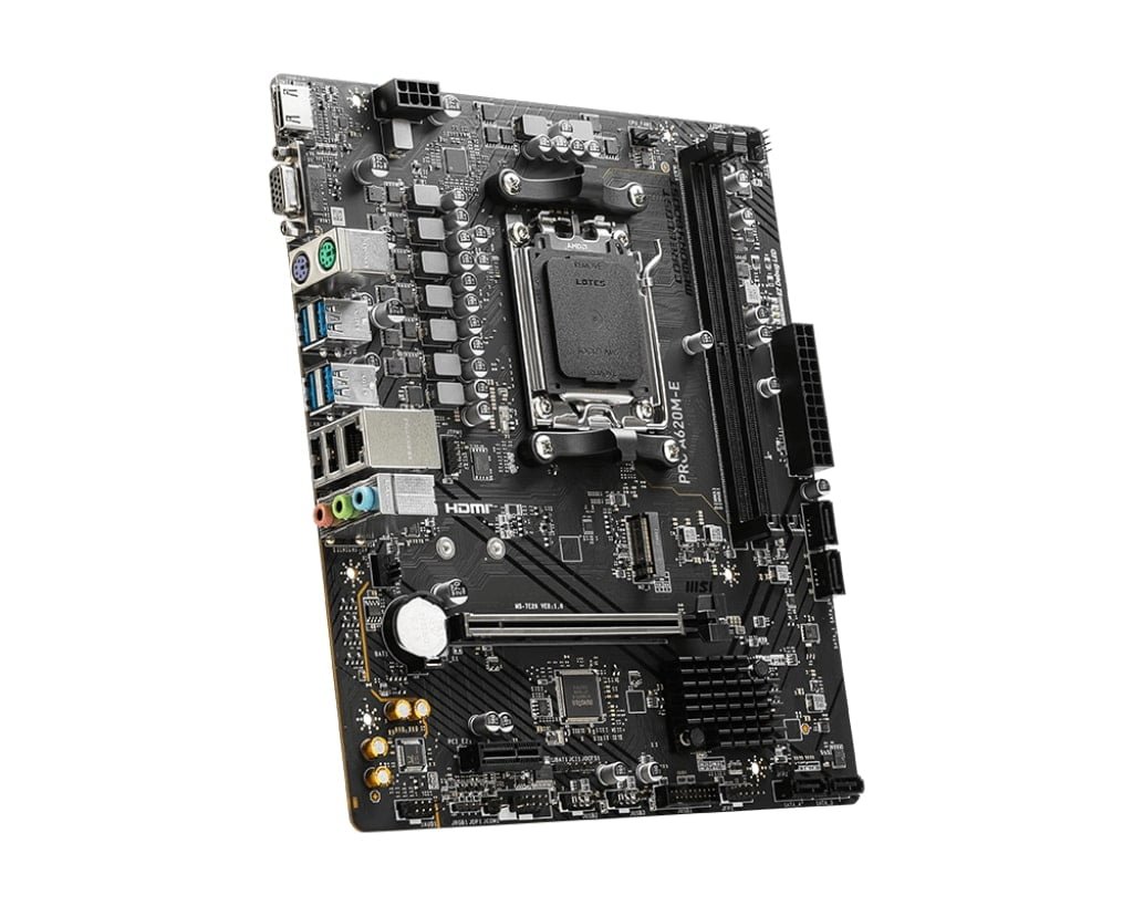 MSI PRO A620M-E AM5 mATX Motherboard, AMD A620 Chipset, 2x DDR5 / 96GB Max Memory | 911-7E28-001 - Image 2