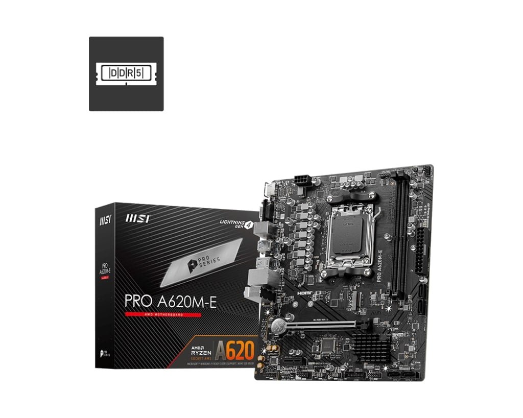 MSI PRO A620M-E AM5 mATX Motherboard, AMD A620 Chipset, 2x DDR5 / 96GB Max Memory | 911-7E28-001 - Image 4