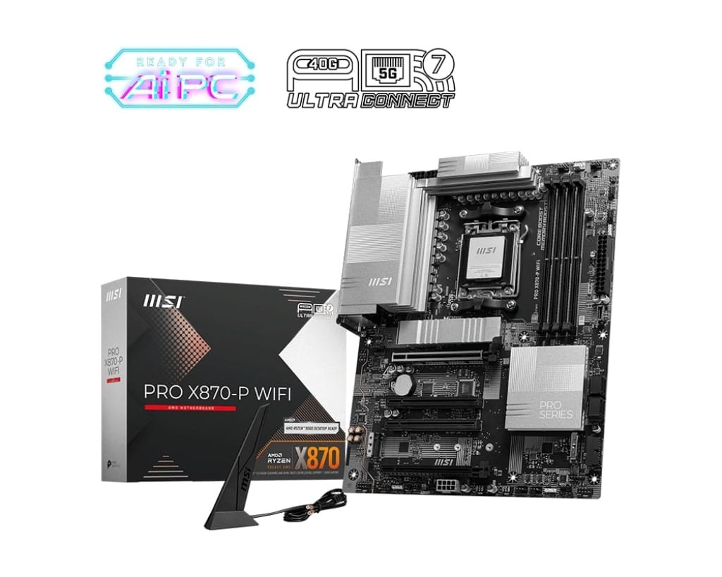 MSI PRO X870-P WIFI DDR5 Motherboard, AM5, Up To 256GB, 4x PCI-E x16 slot, Wi-Fi 7 | 911-7E47-001 - Image 3