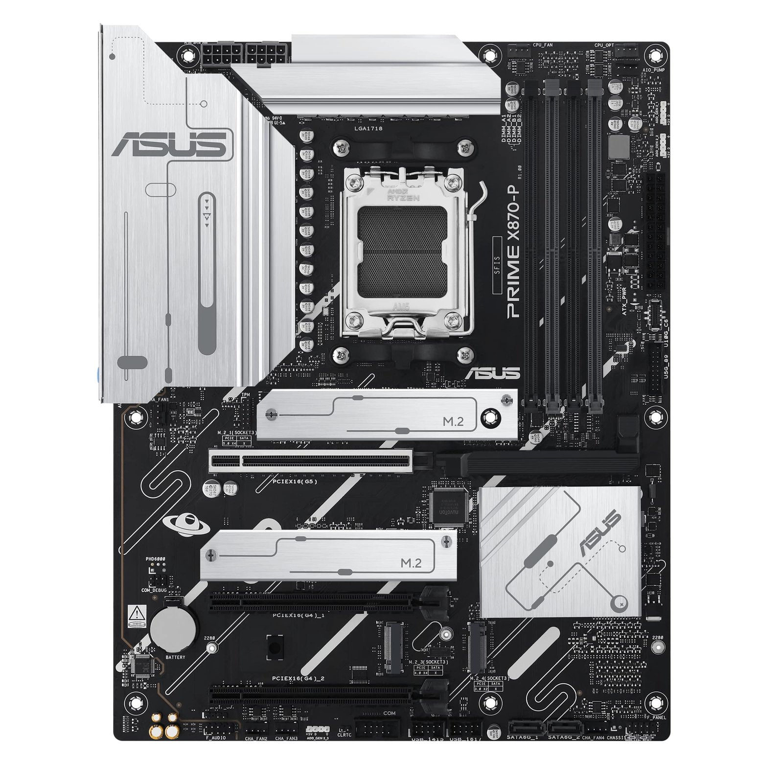 ASUS PRIME X870-P ATX Motherboard, AMD X870 Chipset, 4x DIMM DDR5 Slots, 192GB Max Memory | 90MB1IT0-M0EAY0 - Image 2